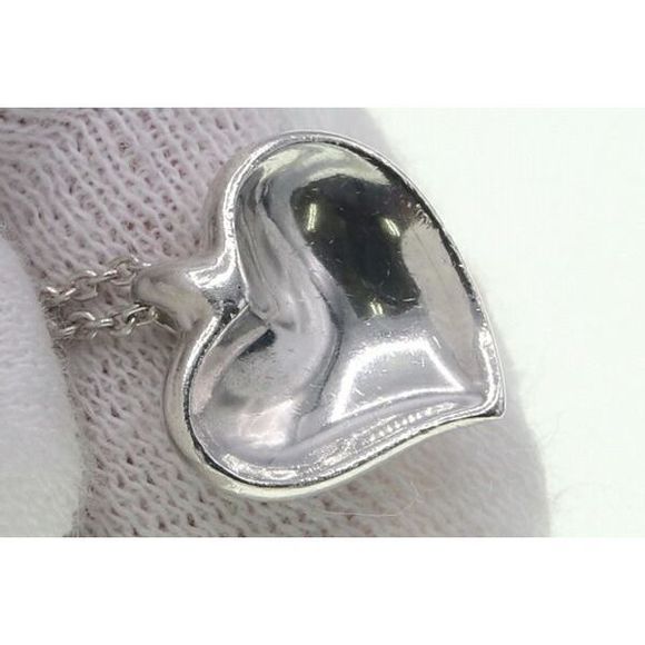 Tiffany Elsa Peretti Full Heart Silver Necklace - Picture 4 of 5